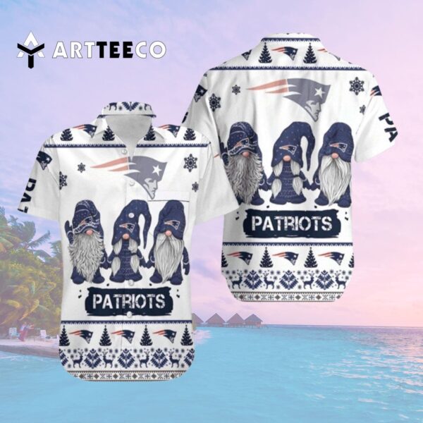 New England Patriots Christmas Gnomes Hawaiian Shirt 2