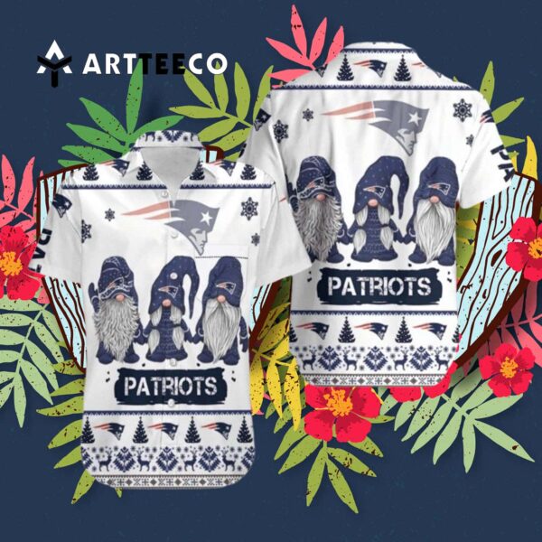 New England Patriots Christmas Gnomes Hawaiian Shirt 3