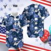 New England Patriots Coconut Leaves And Skulls Hawaiian Shirt 4