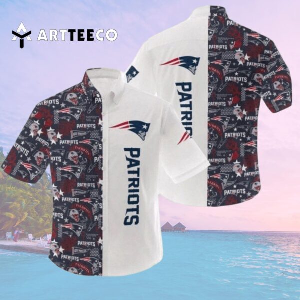 New England Patriots Color White Hawaiian Shirt 2