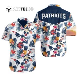 New England Patriots Floral All Over Print Unisex Hawaiian Shirt 1