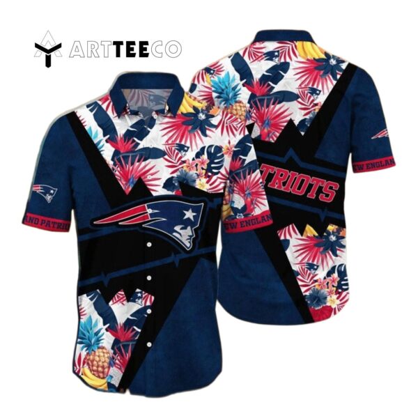 New England Patriots Flower Camo Hawaiian Shirt 1