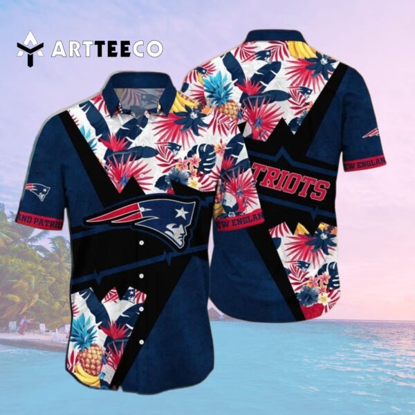 New England Patriots Flower Camo Hawaiian Shirt 2