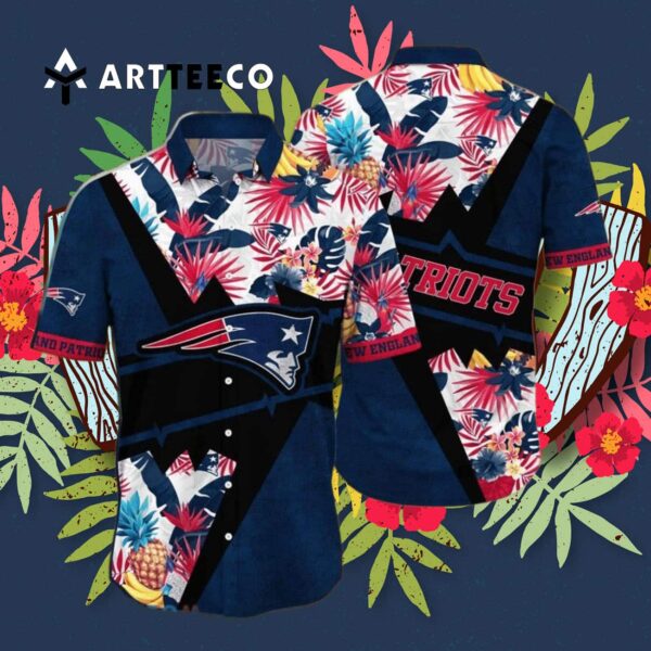 New England Patriots Flower Camo Hawaiian Shirt 3