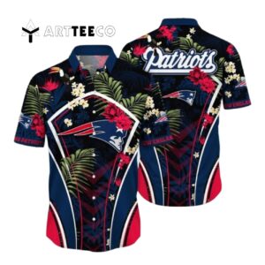 New England Patriots Flower Tropical Floral Hawaiian Shirt 1