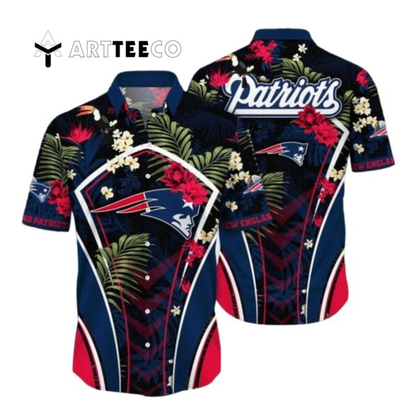 New England Patriots Flower Tropical Floral Hawaiian Shirt 1