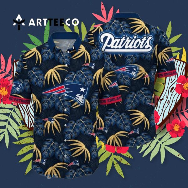 New England Patriots Flower Vintage Hawaiian Shirt 3