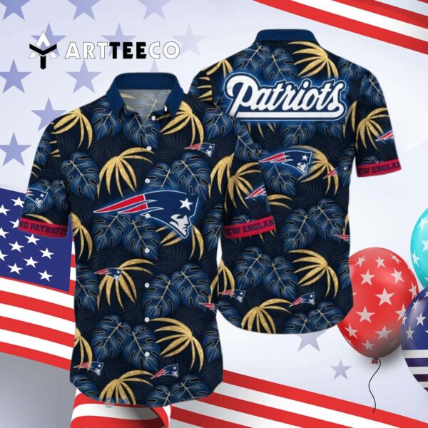 New England Patriots Flower Vintage Hawaiian Shirt 4
