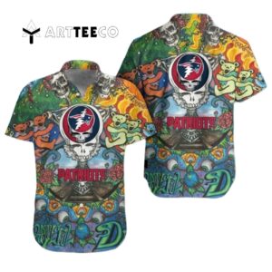 New England Patriots Grateful Dead Hawaiian Shirt 1