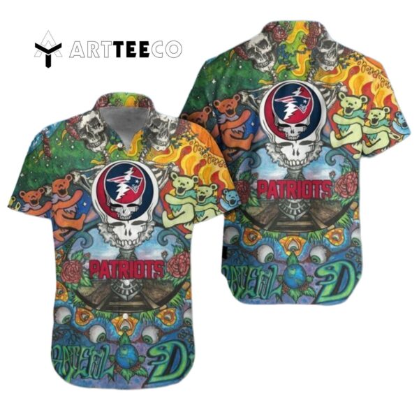 New England Patriots Grateful Dead Hawaiian Shirt 1