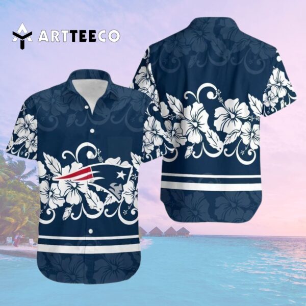 New England Patriots Hibiscus Flowers V1 Hawaiian Shirt 2