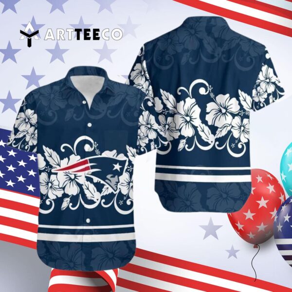 New England Patriots Hibiscus Flowers V1 Hawaiian Shirt 4