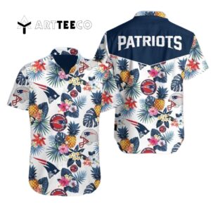 New England Patriots Logo Football Art Hawaiian Shirt 1