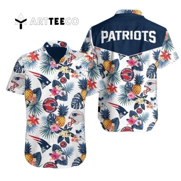New England Patriots Logo Football Art Hawaiian Shirt 1