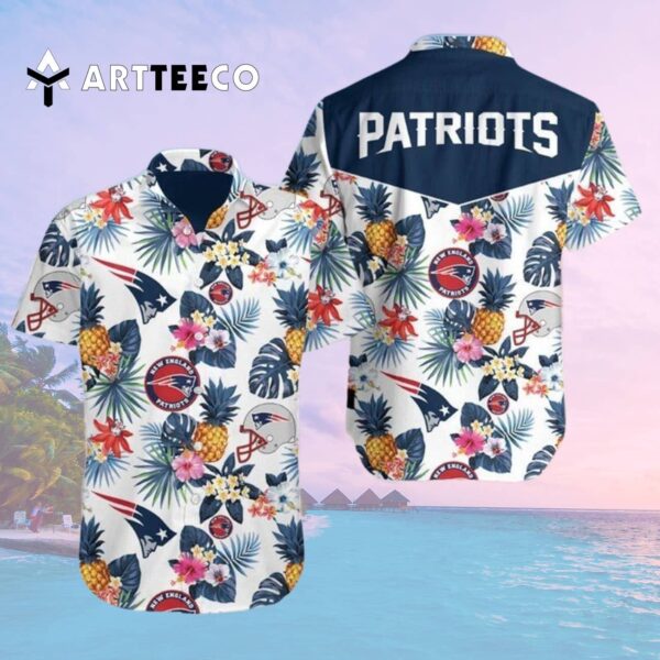 New England Patriots Logo Football Art Hawaiian Shirt 2