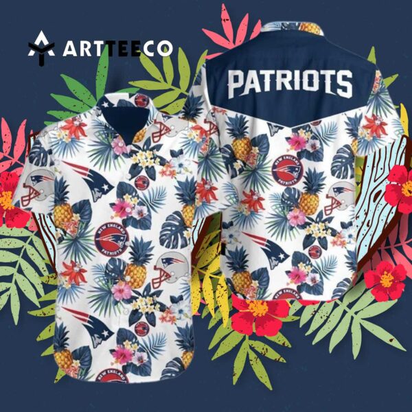 New England Patriots Logo Football Art Hawaiian Shirt 3