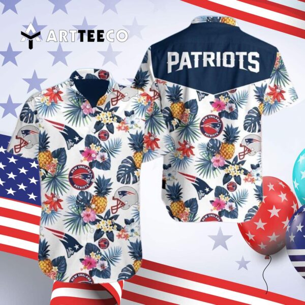 New England Patriots Logo Football Art Hawaiian Shirt 4