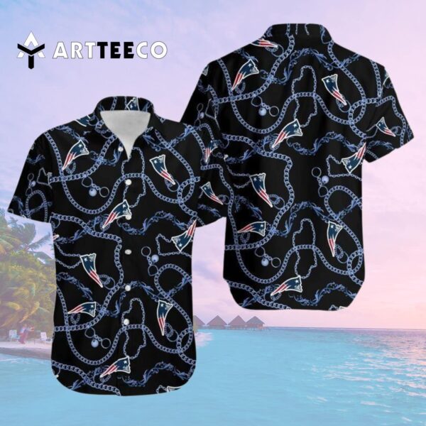 New England Patriots Logo Football Art V1 Hawaiian Shirt 2