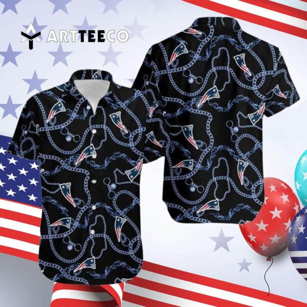 New England Patriots Logo Football Art V1 Hawaiian Shirt 4