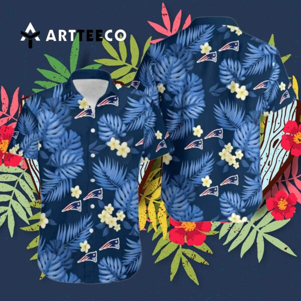 New England Patriots Logo Football Art V3 Hawaiian Shirt 3