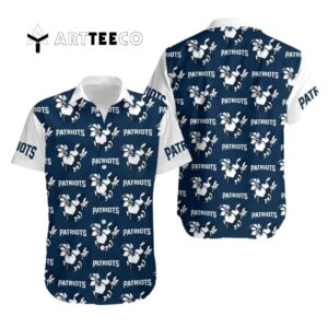 New England Patriots Mickey And Flowers Hawaiian Shirt 1
