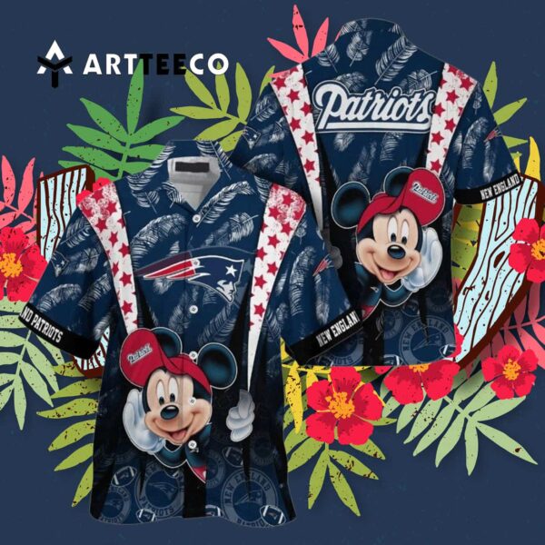 New England Patriots Mickey Mouse Hawaiian Shirt 3