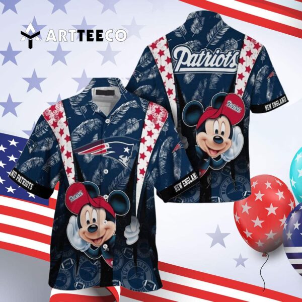 New England Patriots Mickey Mouse Hawaiian Shirt 4