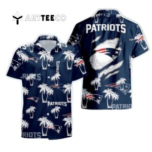 New England Patriots Palm Tree Pattern Hawaiian Shirt 1