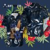 New England Patriots Skull And Hibiscus Flower Hawaiian Shirt 3
