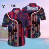 New England Patriots Skull And Us Flag Hawaiian Shirt 2