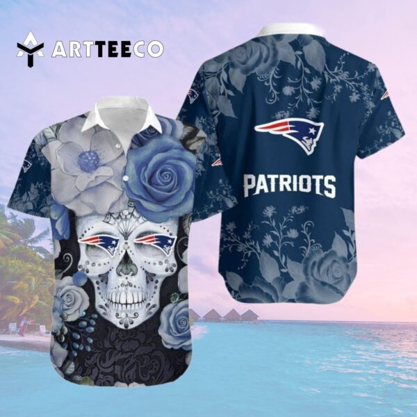 New England Patriots Skull Art Hawaiian Shirt 2