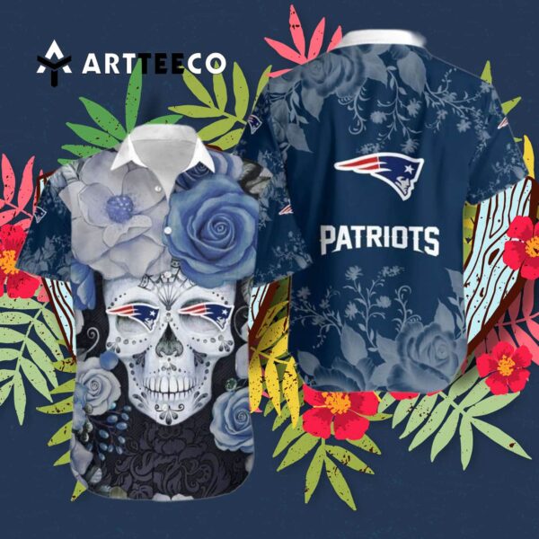 New England Patriots Skull Art Hawaiian Shirt 3