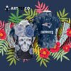 New England Patriots Skull Halloween Embrace Game Day Island Hawaiian Shirt 3