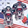 New England Patriots Skull Retro Hawaiian Shirt 4