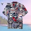 New England Patriots Striped Mens Hawaiian Shirt 2