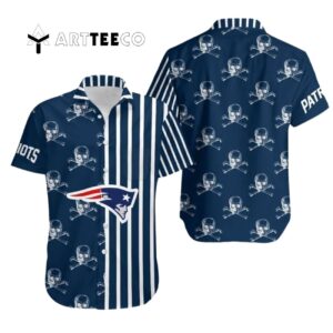 New England Patriots Stripes And Skull Hawaiian Shirt 1