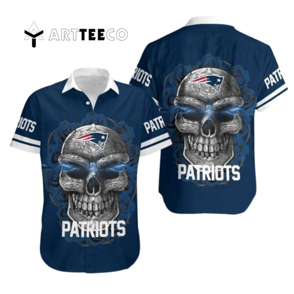 New England Patriots Sugar Skull Hawaiian Shirt 1