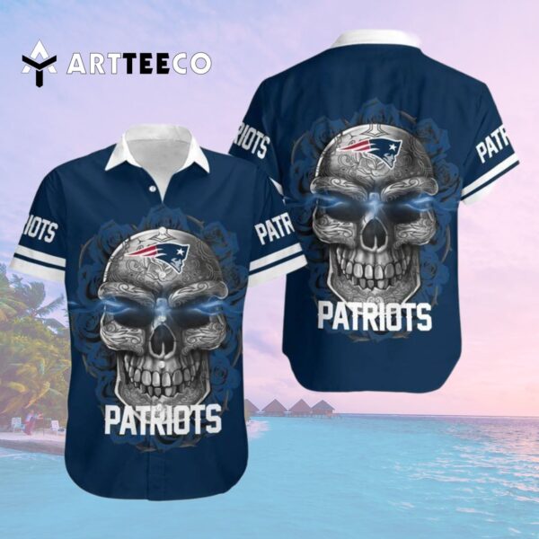 New England Patriots Sugar Skull Hawaiian Shirt 2