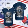 New England Patriots Sugar Skull Hawaiian Shirt 4