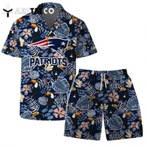 New England Patriots Team Logo Pattern Champions Hawaiian Shirt and Shorts Set