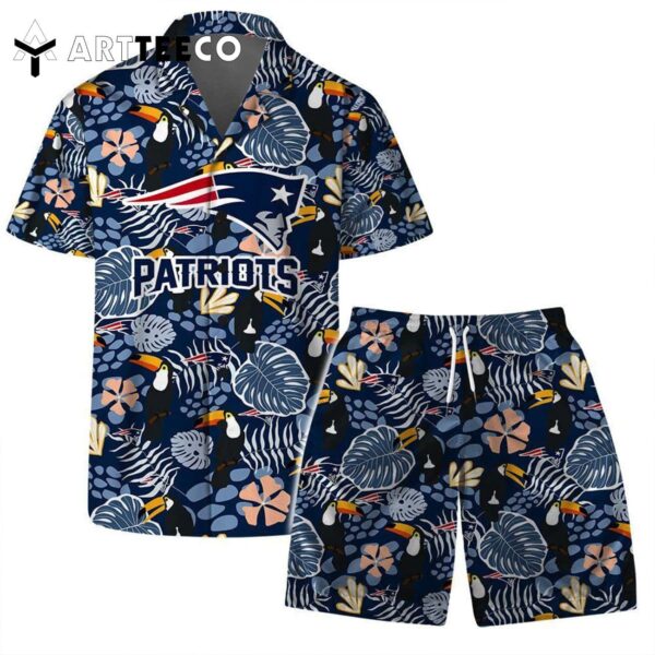 New England Patriots Team Logo Pattern Champions Hawaiian Shirt and Shorts Set