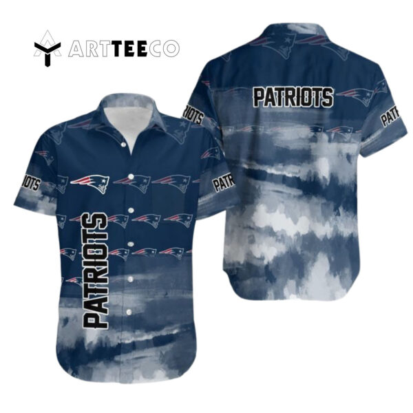 New England Patriots Team Logo Print Hawaiian Shirt 1