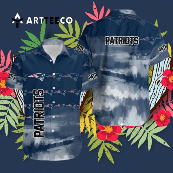 New England Patriots Team Logo Print Hawaiian Shirt 3