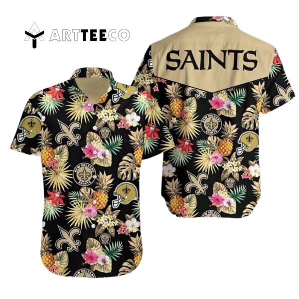 New Orleans Saints Aloha Pattern Colorful Hawaiian Shirt 1