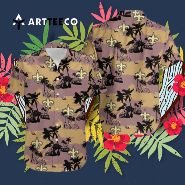 New Orleans Saints Coconut Tree For Fans Hawaiian Shirt 3