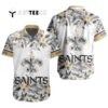 New Orleans Saints Design With Flowers And Big Logo Hawaiian Shirt 1