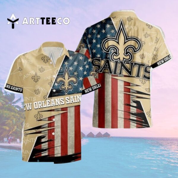 New Orleans Saints Flag Beach Holiday Hawaiian Shirt 2