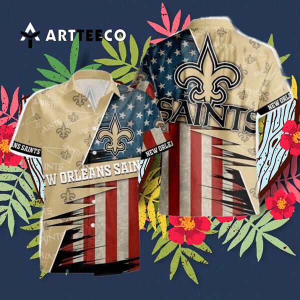 New Orleans Saints Flag Beach Holiday Hawaiian Shirt 3