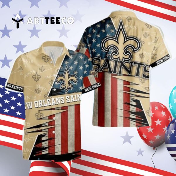 New Orleans Saints Flag Beach Holiday Hawaiian Shirt 4