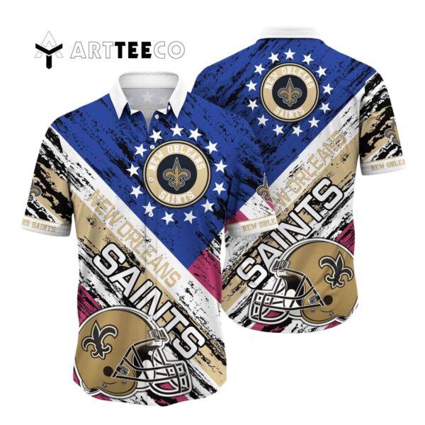 New Orleans Saints Football Helmet Hawaiian Shirt 1